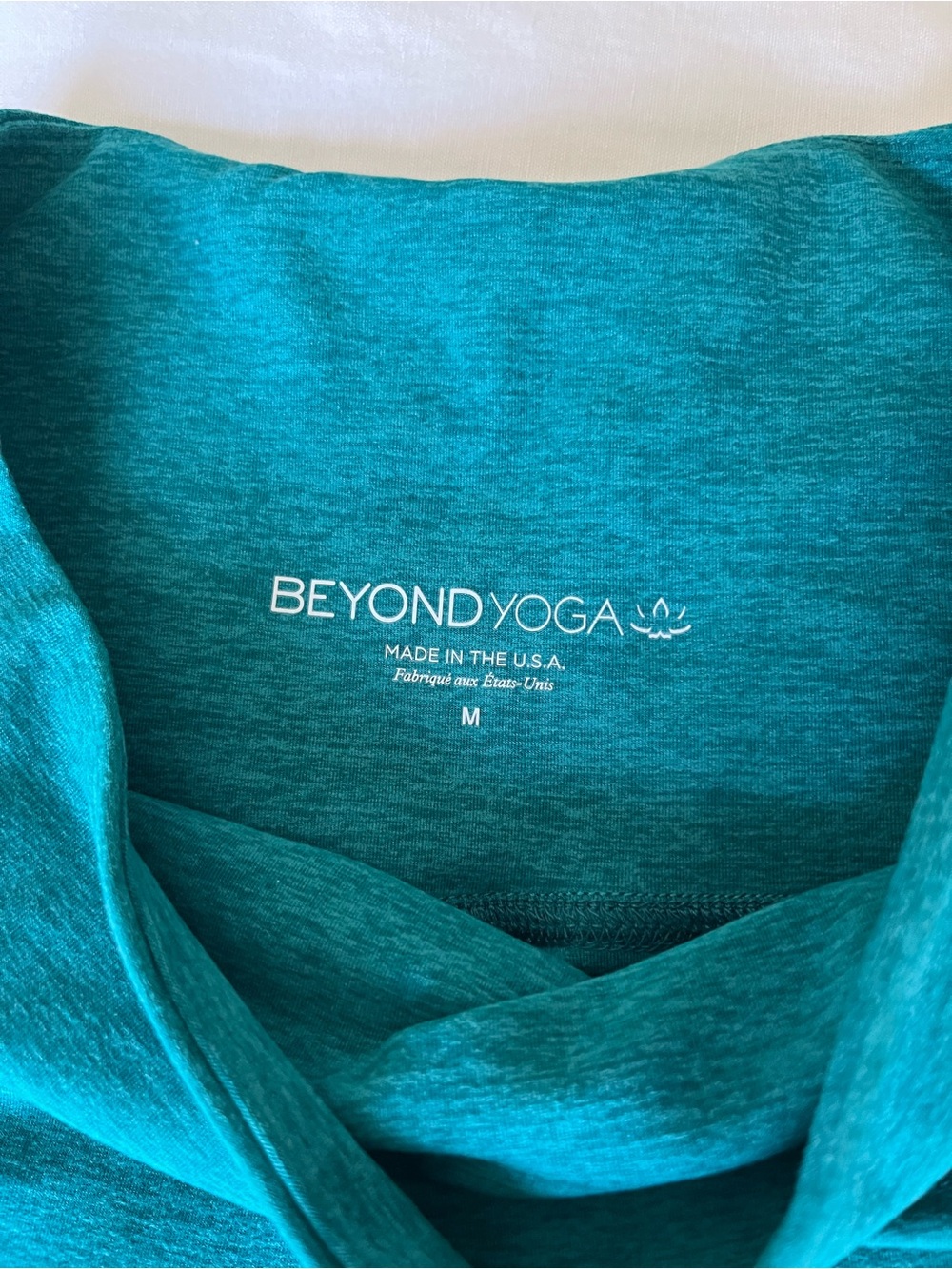 Beyond Yoga Spacedye Teal High-Rise Bike Shorts - Picture 3 of 3